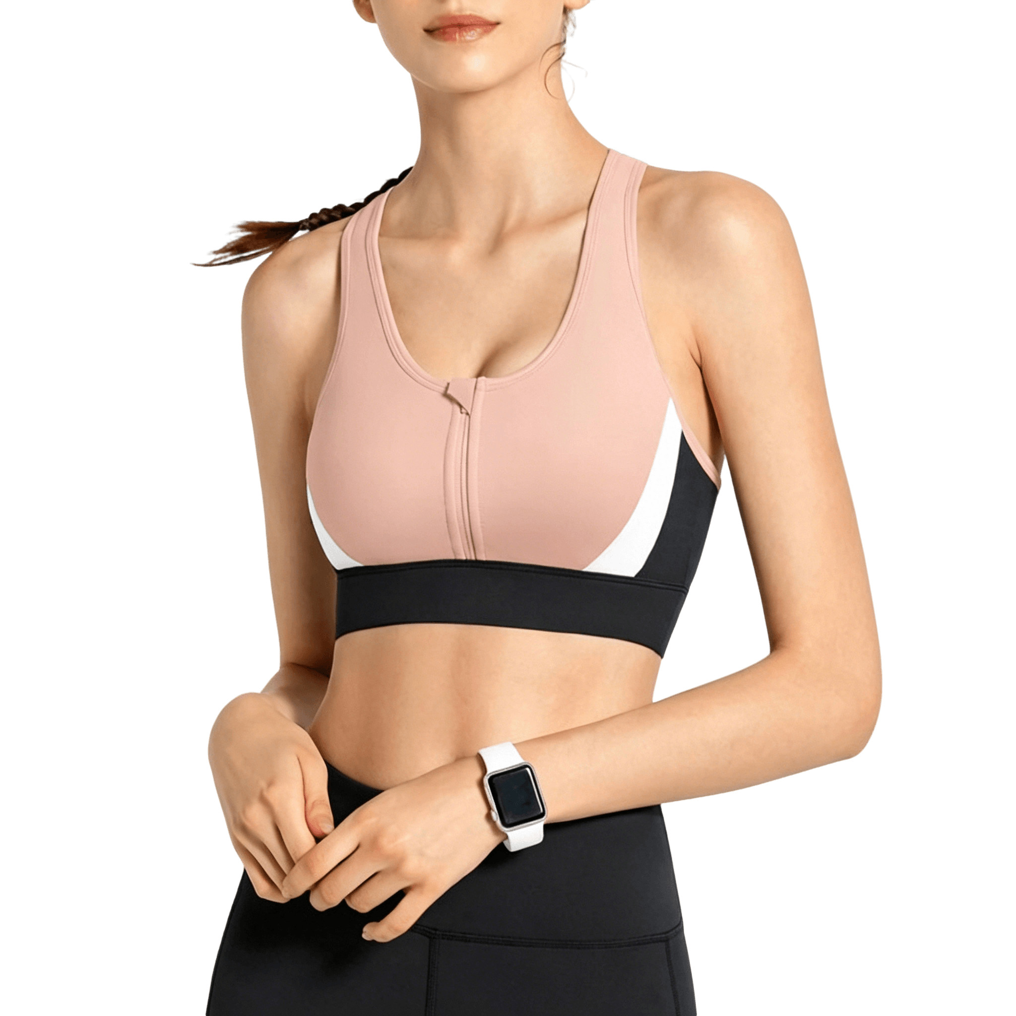 Front zipper Sports Bra Fitness Wear T Back Run Bra Tops