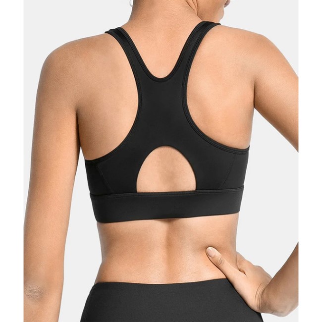 Front Zipper High Strength Shockproof Professional Training Sports Bra