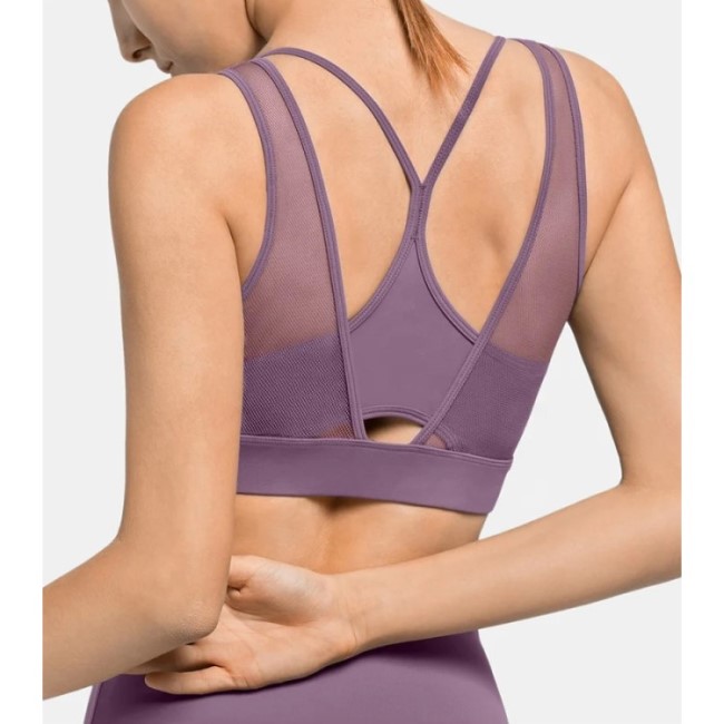 Mesh Sexy Sports Bra Padded Workout Yoga Sports Bra Fitness Wear