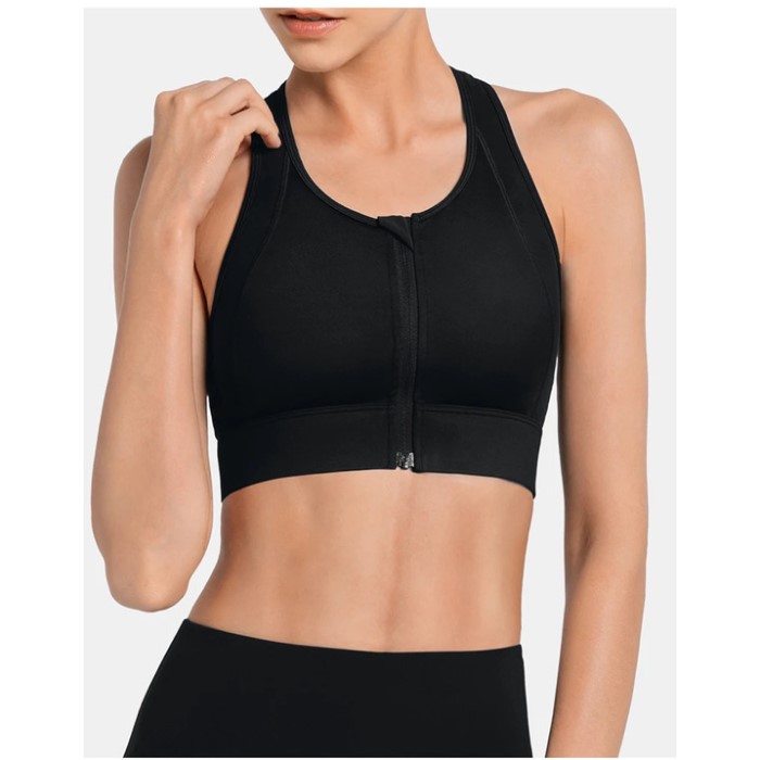 Gym Fitness Clothing Yoga Bra Plus Size Zip Front Sports Bra