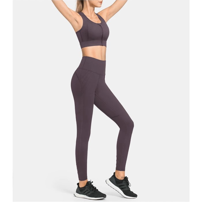 Gym Fitness Clothing Yoga Bra Plus Size Zip Front Sports Bra