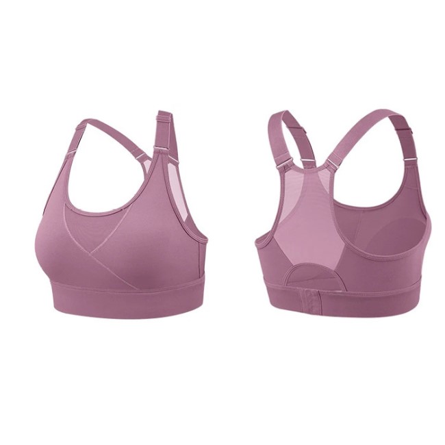 Women Workout Clothing Mesh Back Adjustable Sports Bra Top Fitness