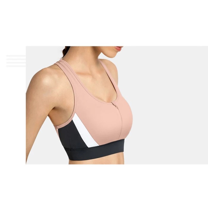 Front zipper Sports Bra Fitness Wear T Back Run Bra Tops