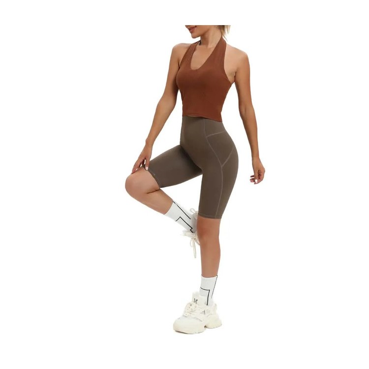 Sports Wear Sexy Back Halter Neck Sports Bra Tank Tops for Women