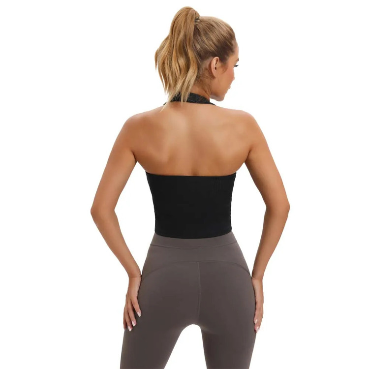 Sports Wear Sexy Back Halter Neck Sports Bra Tank Tops for Women