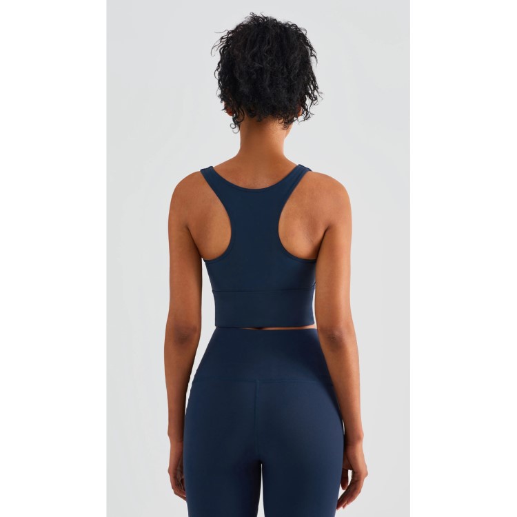 Women Soft Fixed Cups Sports Bras High Neck Yoga Tops