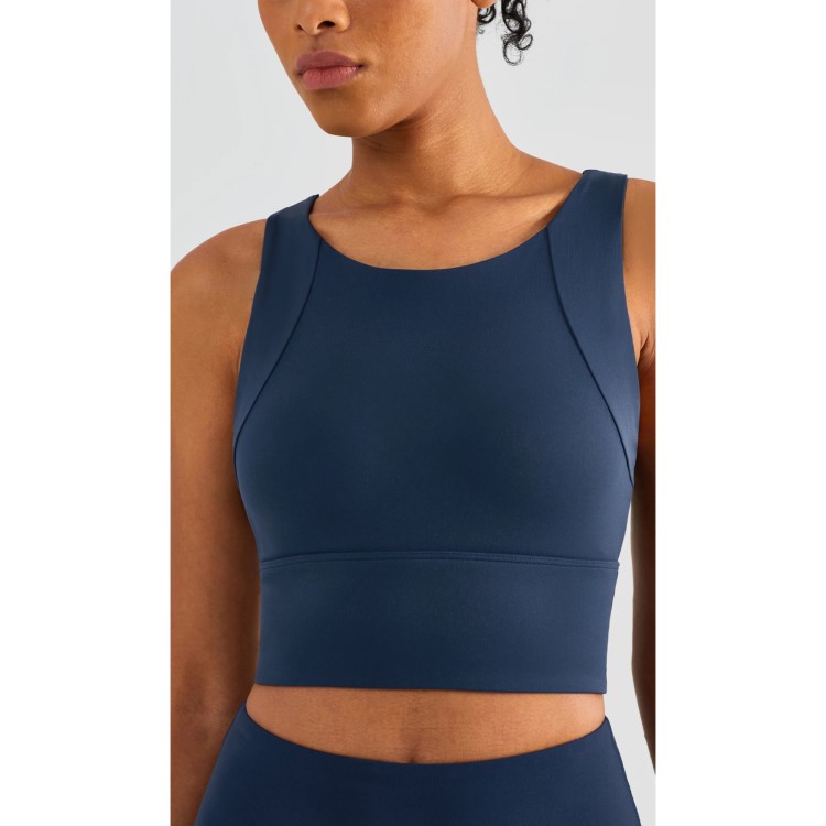 Women Soft Fixed Cups Sports Bras High Neck Yoga Tops