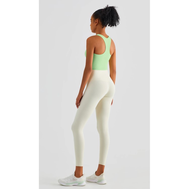 Women High Elastic Ribbed Sports Vests Double Layer Yoga Tank Tops