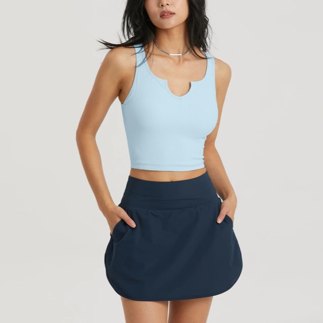 Women Sports Bras Breathable Ribbed Yoga Tube Tank Tops