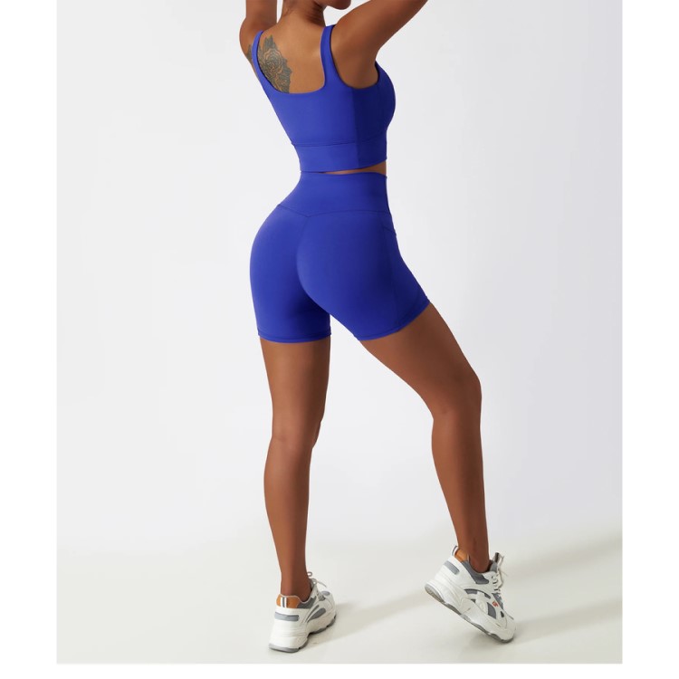 Women Elastic Square Neck Sports Bras Super Soft Gym Yoga Tank Tops
