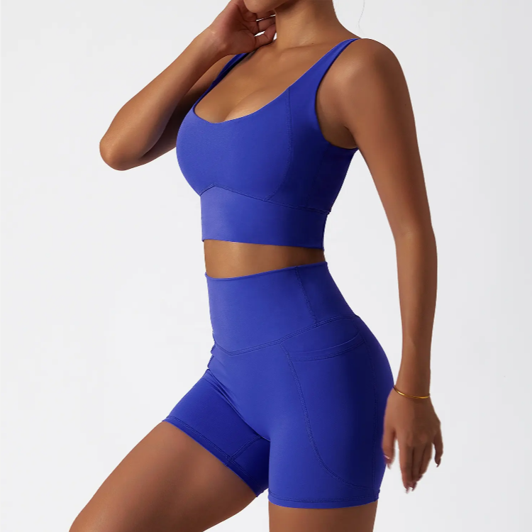 Women Elastic Square Neck Sports Bras Super Soft Gym Yoga Tank Tops