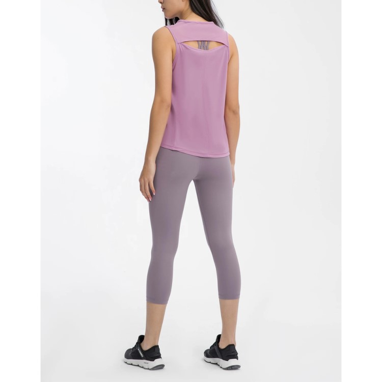 Women Mesh Hollow Out Back Sports Vests Loose Sleeveless Yoga Tank Tops