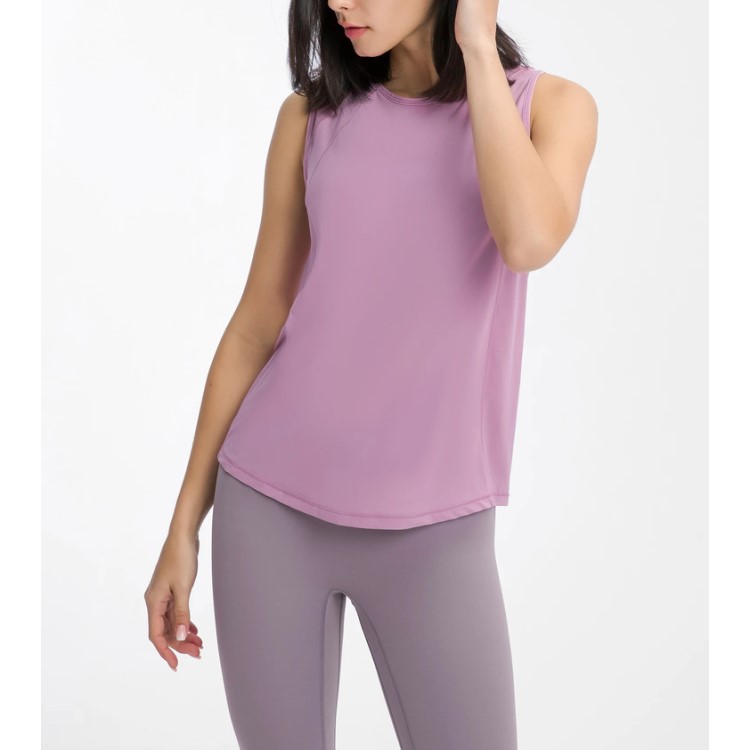 Women Mesh Hollow Out Back Sports Vests Loose Sleeveless Yoga Tank Tops