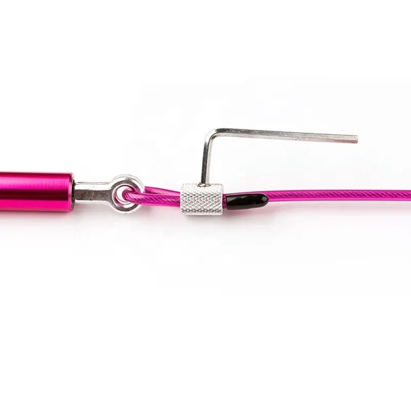 Adjustable Bearing Wire Long Jump Rope with Aluminum Handle 